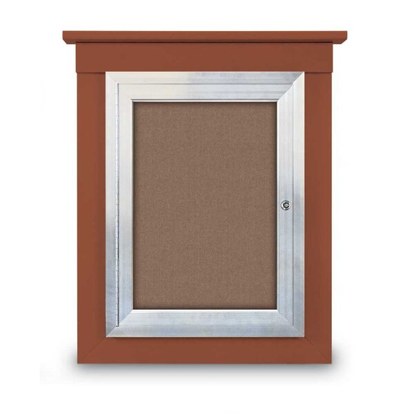 72"x48" 3-Door Enclosed Letterboard, Green Felt/Walnut